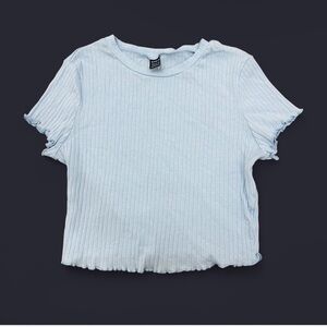 SHEIN Sky Blue Ribbed Top